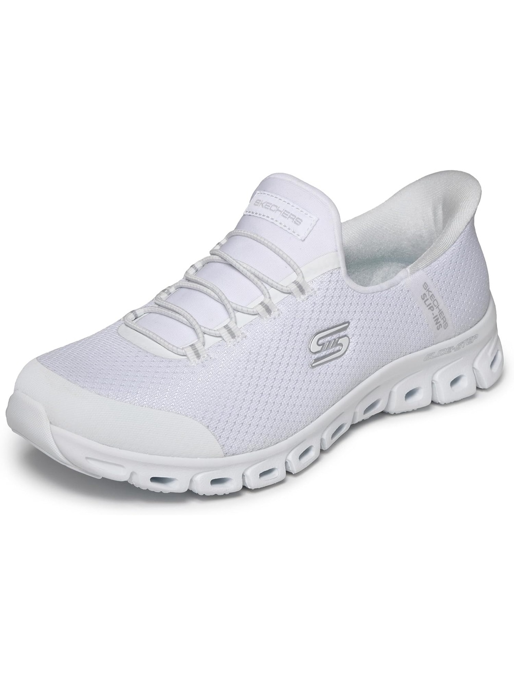 Women's White Closed Toe Flat Pursuit Slip In Athletic Casual Walking Sneaker